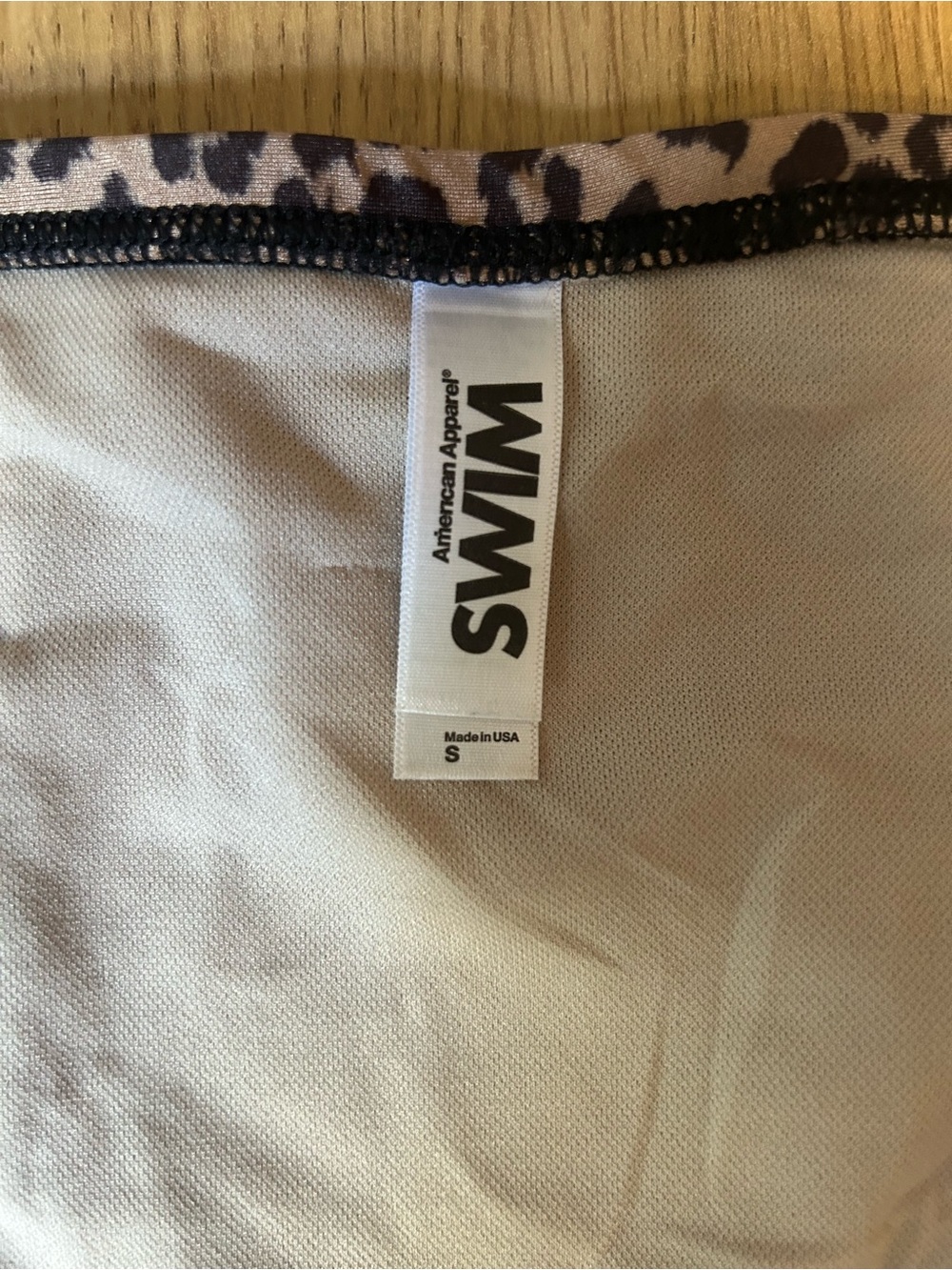 American Apparel Leopard Trim Swim Bottoms in Black and Tan - Picture 3 of 3